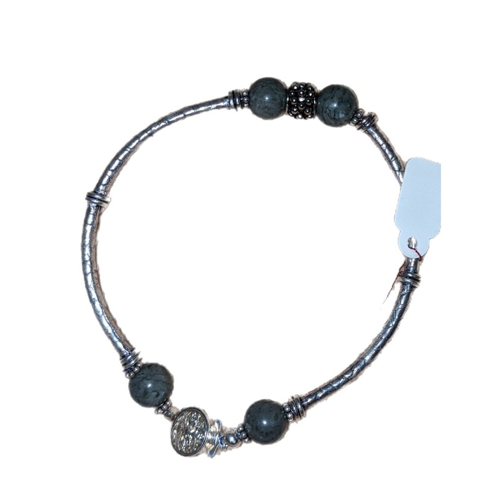 Sterling Silver and Green stone Bracelet Handmade